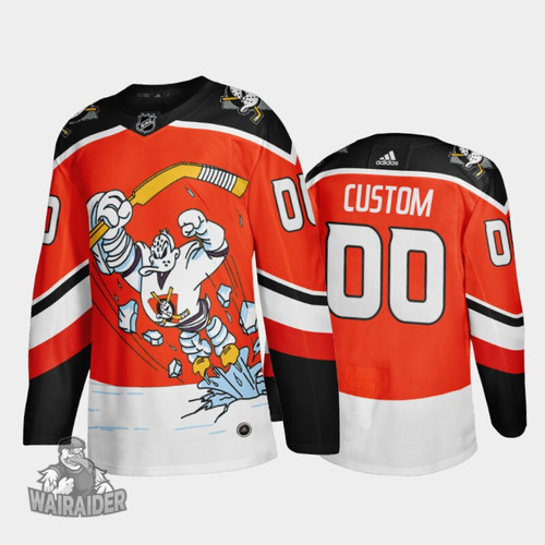 Anaheim Ducks Men's Custom 2021 Reverse Retro Third Jersey, Orange, NHL Jersey - Pocopato