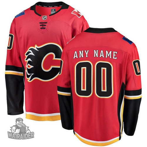 Calgary Flames Men's Home Breakaway CustomJersey, Red, NHL Jersey - Pocopato