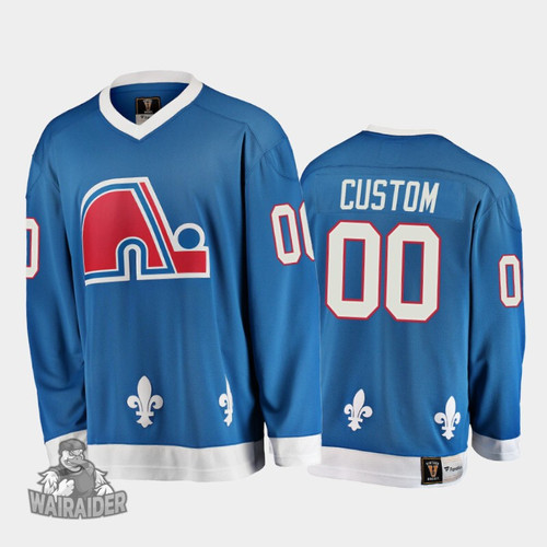 Colorado Avalanche Men's Custom Quebec Nordiques Heritage 25th Season Jersey, Vintage Blue, NHL Jersey - Pocopato