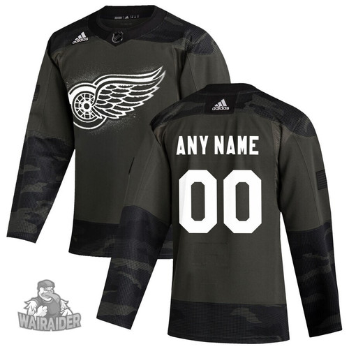 Detroit Red Wings Youth's 2019 Veterans Day Custom Practice NHL Jersey, Camo, NHL Jersey - Pocopato