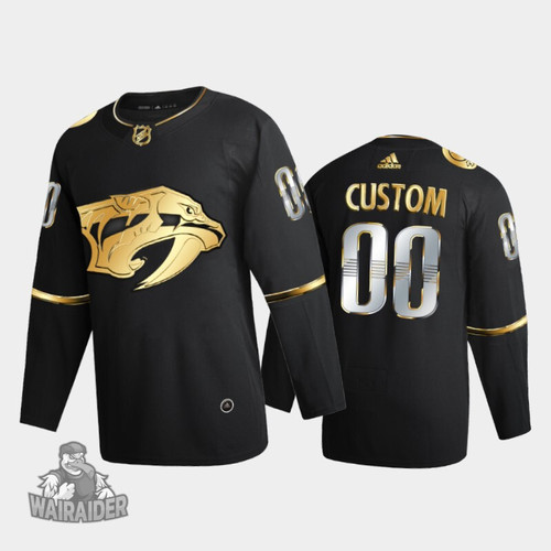 Nashville Predators Men's Custom 2020-21 Golden Edition Limited Jersey, Black, NHL Jersey - Pocopato