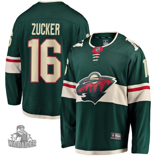 Jason Zucker Minnesota Wild Pocopato Premier Breakaway Player Jersey - Green , NHL Jersey, Hockey Jerseys
