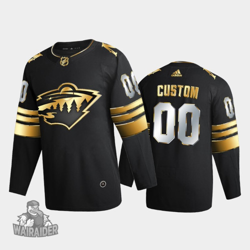 Minnesota Wild Men's Custom 2020-21 Golden Edition Limited Jersey, Black, NHL Jersey - Pocopato