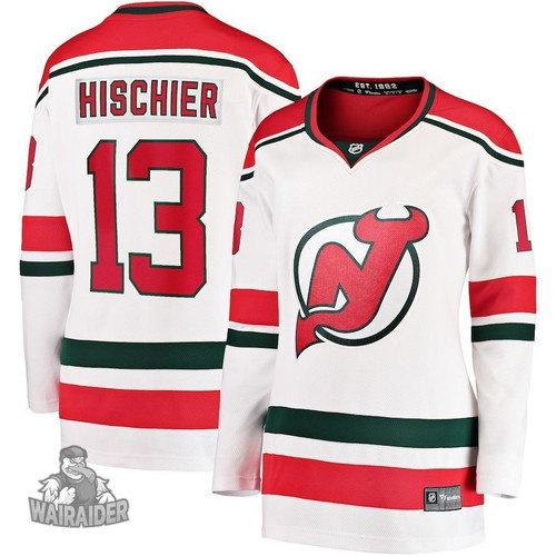 Nico Hischier New Jersey Devils Pocopato Women's Alternate Premier Breakaway Player Jersey - White , NHL Jersey, Hockey Jerseys