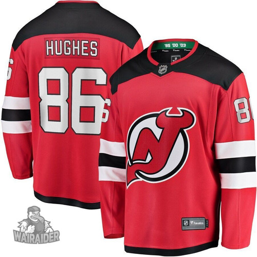 Jack Hughes New Jersey Devils Pocopato Breakaway Player Jersey - Red , NHL Jersey, Hockey Jerseys