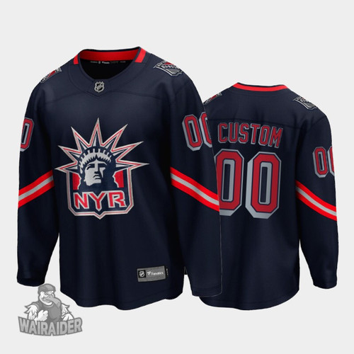 New York Rangers Men's Custom Reverse Retro Special Edition Jersey, Navy, NHL Jersey - Pocopato