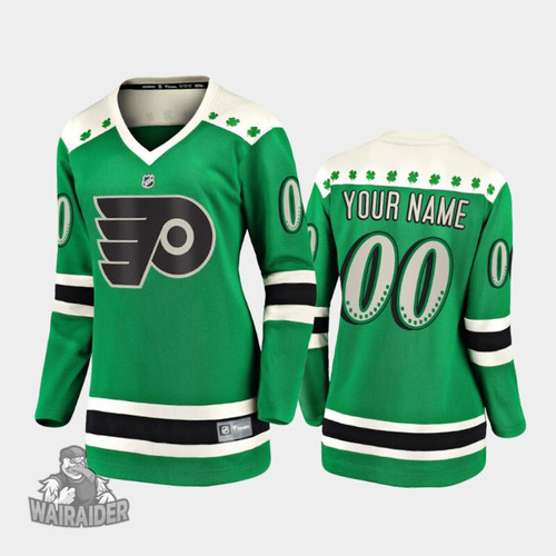 Philadelphia Flyers Women's Custom 2021 St. Patrick's Day Jersey, Green, NHL Jersey - Pocopato