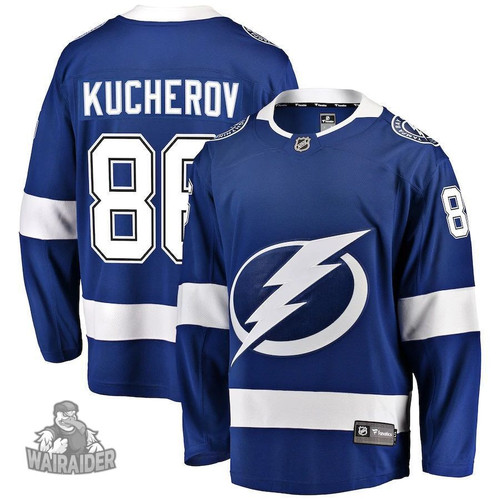 Nikita Kucherov Tampa Bay Lightning Pocopato Home Breakaway Player Jersey - Blue , NHL Jersey, Hockey Jerseys