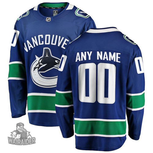 Vancouver Canucks Youth Home Breakaway Custom Jersey, Blue, NHL Jersey - Pocopato