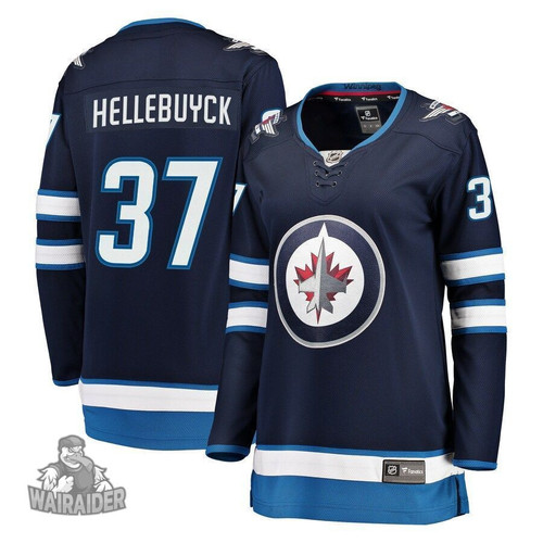 Connor Hellebuyck Winnipeg Jets Pocopato Women's Breakaway Player- Navy Jersey