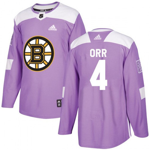 Men's Boston Bruins Bobby Orr Fights Cancer Practice Jersey - Purple
