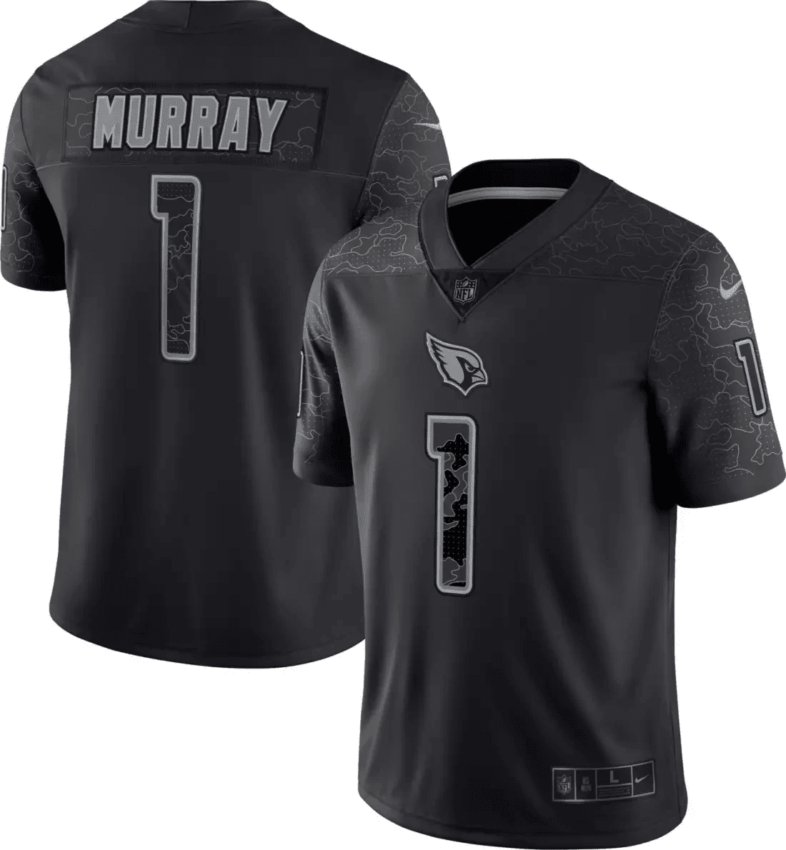 Men's Arizona Cardinals Kyler Murray #1 Reflective Black Limited Jersey