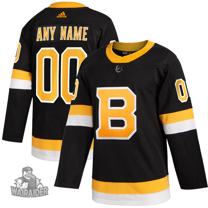 Boston Bruins Men's 2021-22 Alternate Custom Jersey, Black, NHL Jersey - Pocopato