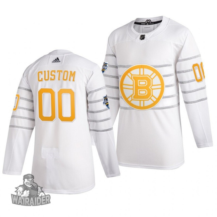 Boston Bruins Men's Custom 00 2020 NHL All-Star Game Jersey, White, NHL Jersey - Pocopato