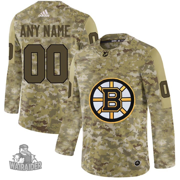 Boston Bruins Youth's Custom NHL Personalized Camo NHL Jersey - Pocopato