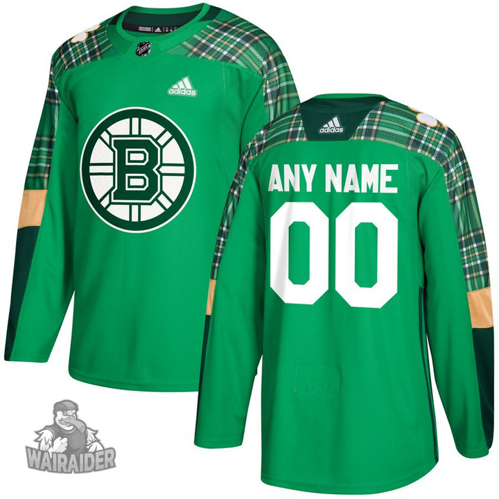 Boston Bruins Youth's Custom NHL Personalized St. Patrick’s Day Custom Practice NHL Jersey, Green, NHL Jersey - Pocopato