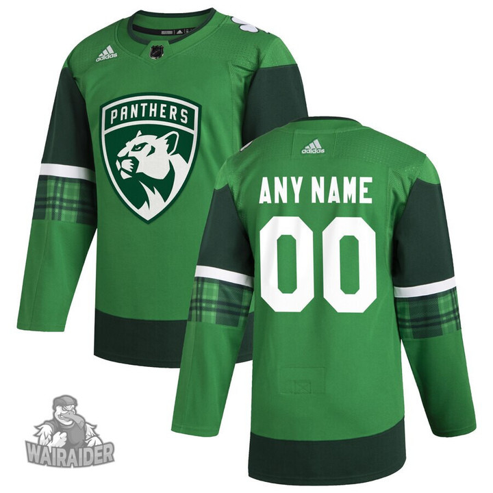 Florida Panthers Youth's 2020 St. Patrick’s Day Custom NHL Jersey, Green, NHL Jersey - Pocopato