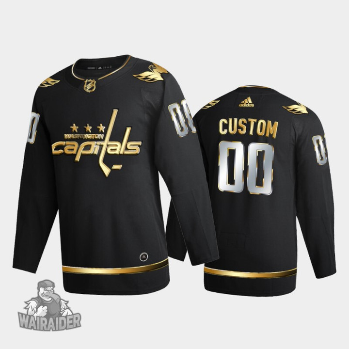 Washington Capitals Men's Custom 2020-21 Golden Limited Jersey, Black, NHL Jersey - Pocopato