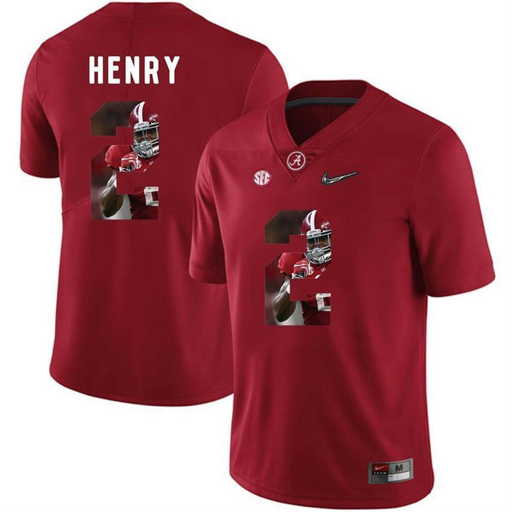 Alabama Crimson Tide Red Derrick Henry College Football Portrait Jersey