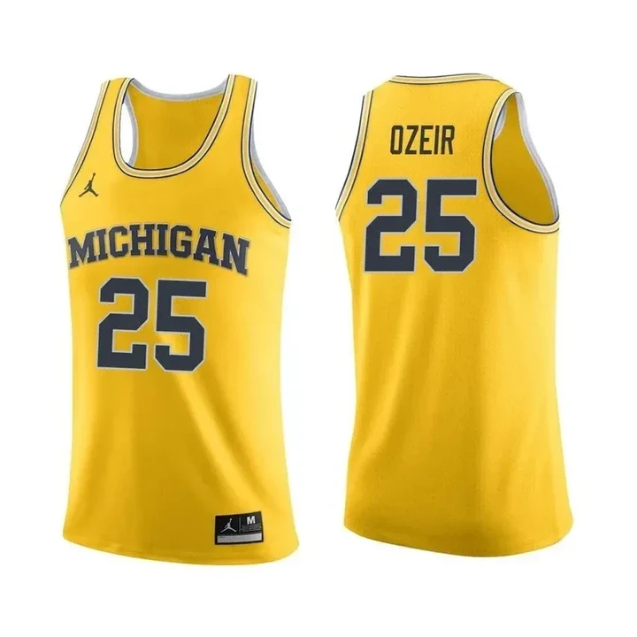 Michigan Wolverines Maize Naji Ozeir Basketball Jersey , NCAA jerseys
