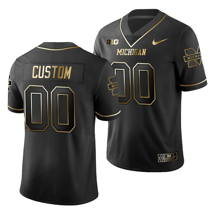 Michigan Wolverines Custom Black College Football Men's Golden Edition Limited Jersey
