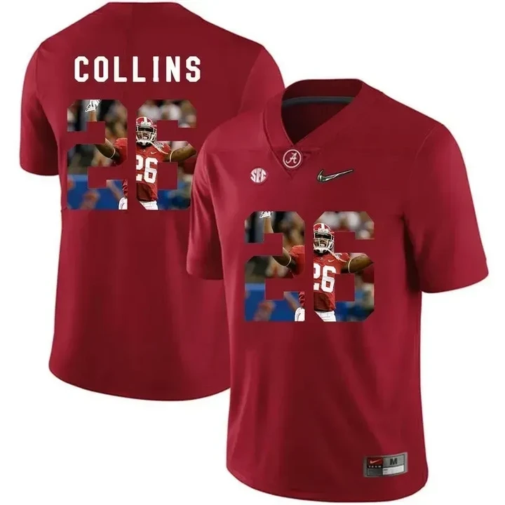 Alabama Crimson Tide Red Landon Collins College Football Portrait Jersey , NCAA jerseys