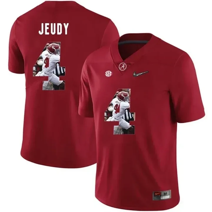 Alabama Crimson Tide Red Jerry Jeudy College Football Portrait Jersey , NCAA jerseys