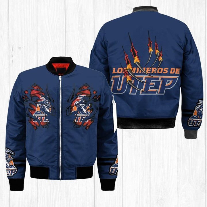 Utep Miners Claws 3d Printed Unisex Bomber Jacket