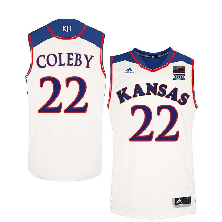 Male Kansas Jayhawks White Dwight Coleby College Basketball Jersey