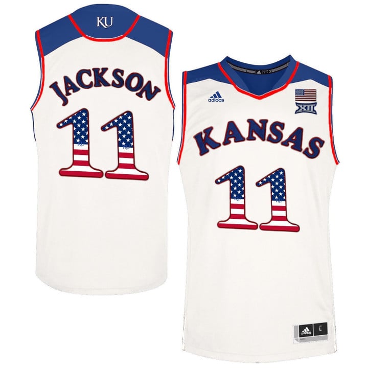Male Kansas Jayhawks White Josh Jackson NCAA College Basketball Jersey