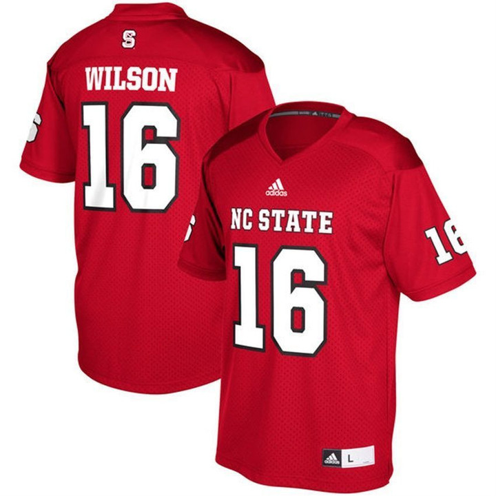 Male NC State Wolfpack Red Russell Wilson NCAA Football Jersey