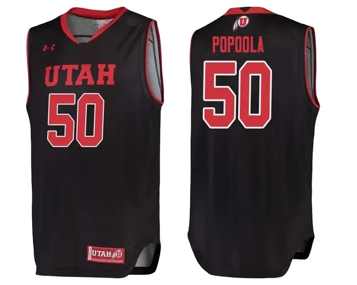 Utah Utes Black Christian Popoola College Basketball Jersey , NCAA jerseys