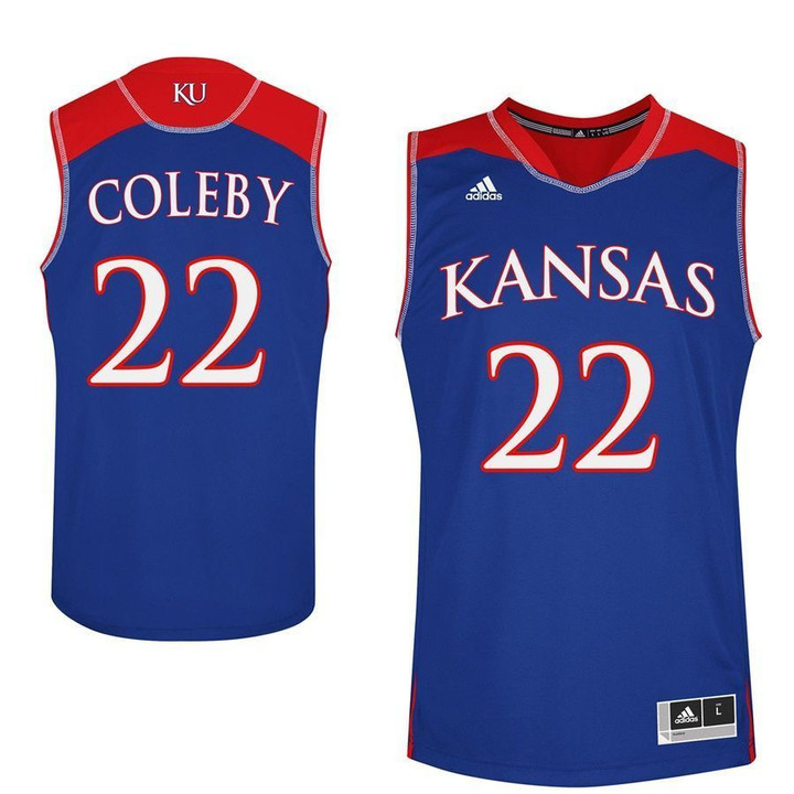 Male Kansas Jayhawks Royal Dwight Coleby College Basketball Jersey