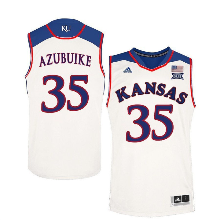 Male Kansas Jayhawks White Udoka Azubuike College Basketball Jersey
