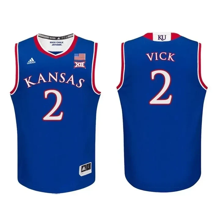 Kansas Jayhawks Royal Lagerald Vick Basketball Jersey , NCAA jerseys