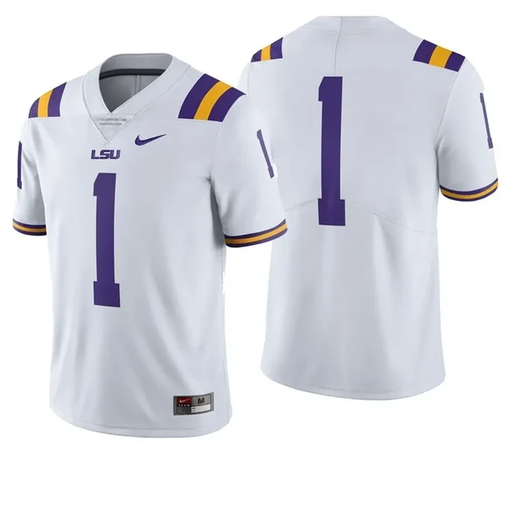 Male LSU Tigers White College Football Game Jersey , NCAA jerseys