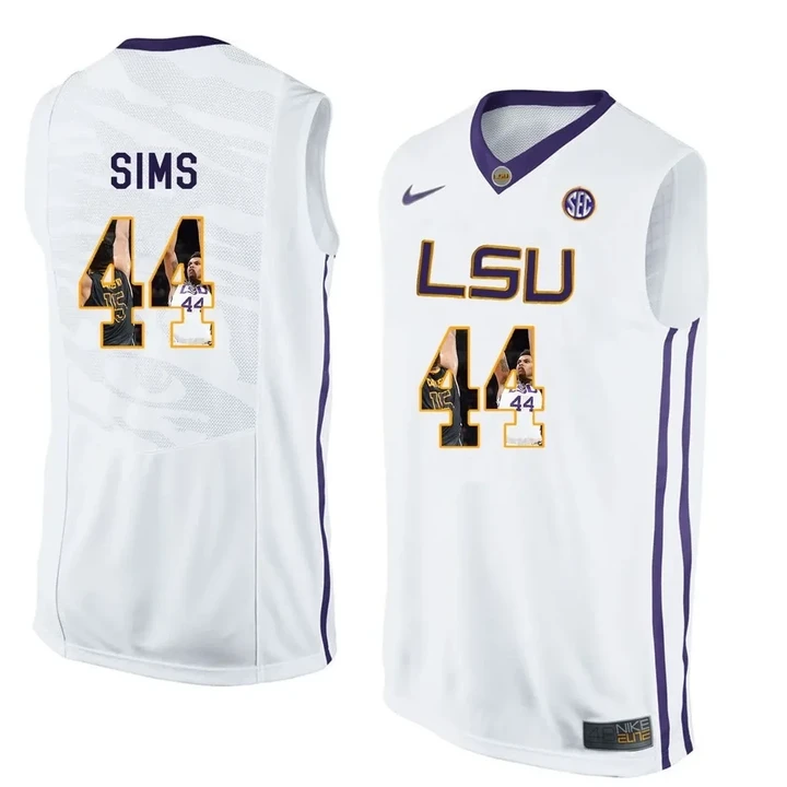 Male LSU Tigers White Wayde Sims College Basketball Jersey , NCAA jerseys