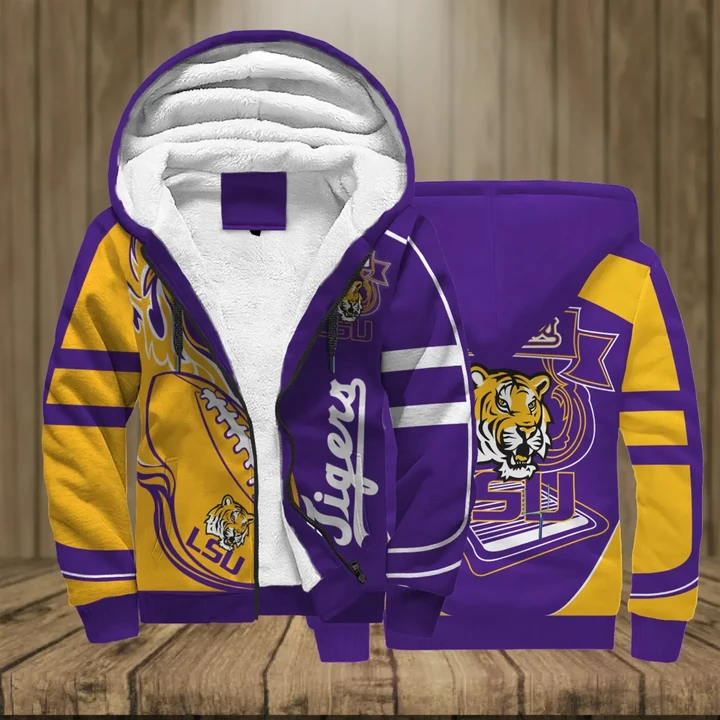Lsu Tigers Football Ncaa Team 3d Printed Unisex Fleece Zipper Jacket , NCAA jerseys