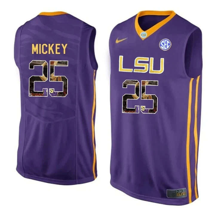 Male LSU Tigers Purple Jordan Mickey College Basketball Jersey , NCAA jerseys