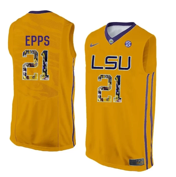 Male LSU Tigers Gold Aaron Epps College Basketball Jersey , NCAA jerseys