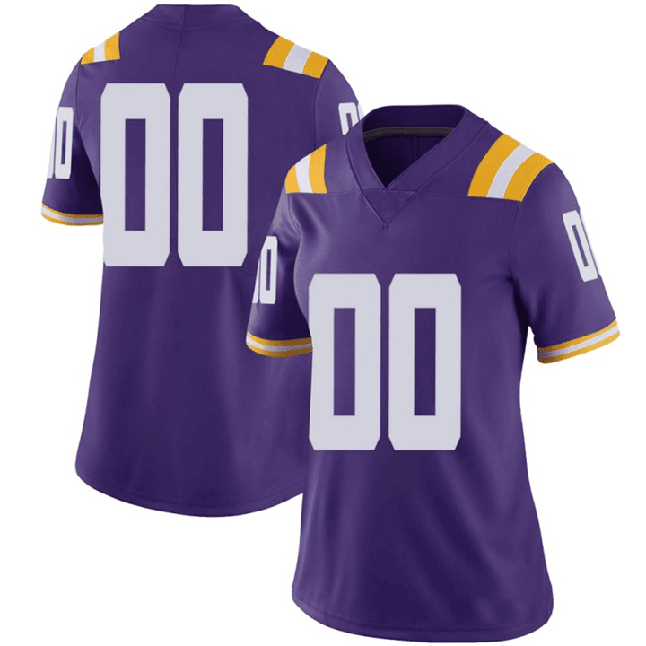 Women's LSU Tigers Custom #00 Purple Jersey