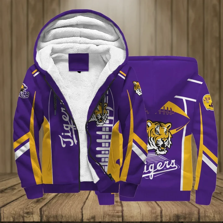 Lsu Tigers Football Team 3d Printed Unisex Fleece Zipper Jacket , NCAA jerseys