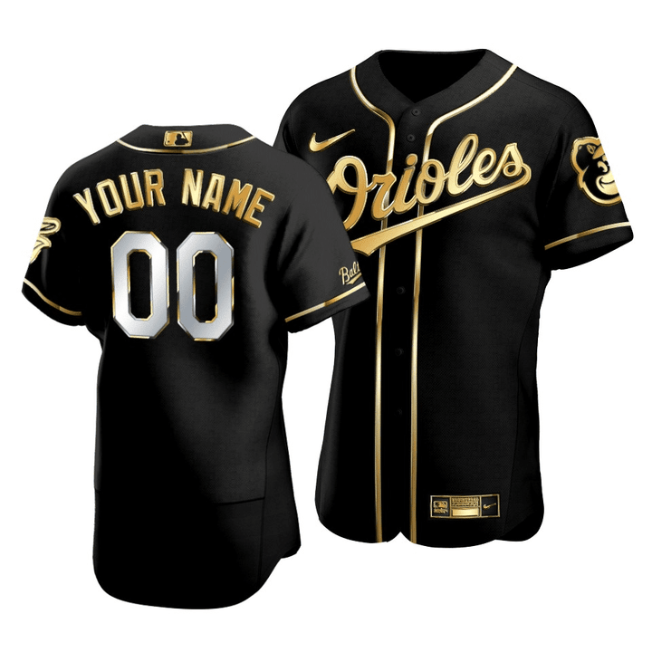 Men's Baltimore Orioles Custom #00 Golden Edition Black  Jersey , MLB Jersey