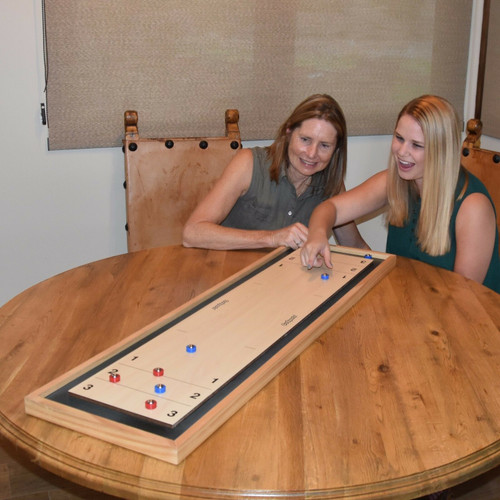 2 in 1 Shuffleboard and Curling Table Top Game
