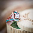 This a discount for you : New Fashion Geometric Irregular Rhombus Two-color Inlaid Zircon Ring Men And Women Personality Creative
