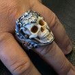 This discount is for you : LAST DAY 73%🔥Vintage Polish Floral Armor Antler Skull Ring💀
