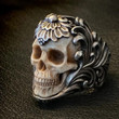 This discount is for you : LAST DAY 73%🔥Vintage Polish Floral Armor Antler Skull Ring💀