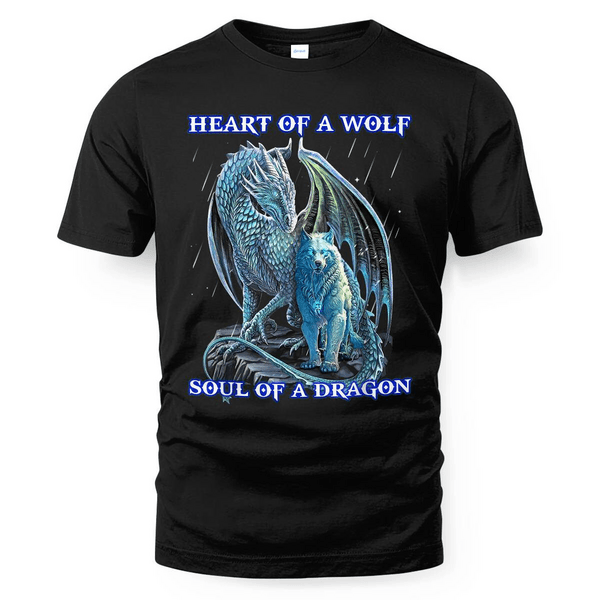THIS IS A DISCOUNT FOR YOU - Heart Of Wolf Soul Of A DragonT-Shirt