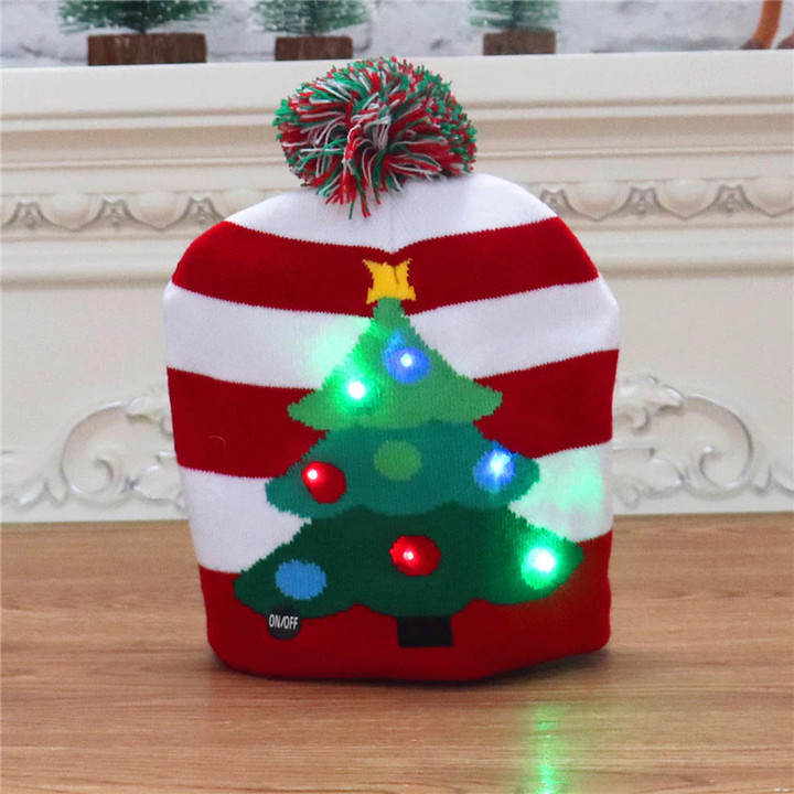 This discount is for you : Christmas LED Hat Sweater Knitted Beanie Christmas Light Up Knitted Hat Christmas Gift for Kids Adults Xmas New Year Decorations