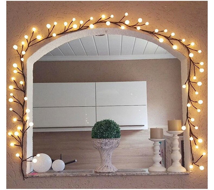 This discount is for you : Flexible DIY Willow Vine with Lights 144/72 LEDs Home Decor for Living Room Walls Bedroom Fireplace Party Luminous Branch Lights